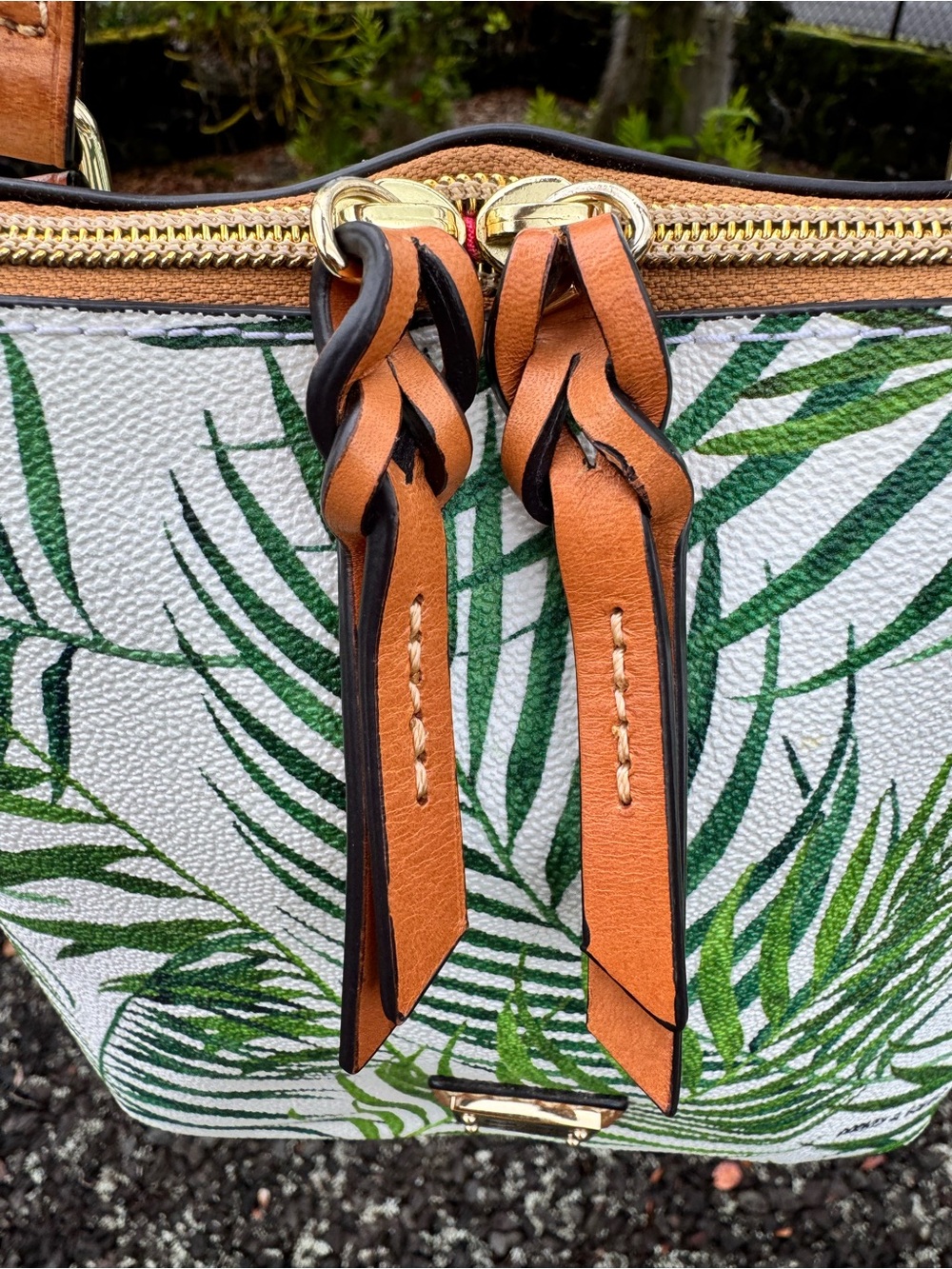 Dooney & Bourke Palm Leaf Print Crossbody Bag Tropical Mini Purse - Picture 9 of 14